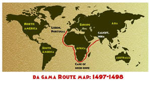 Vasco da Gama Route Map/