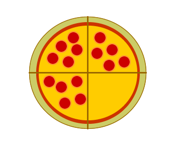 Pizza Fractions (learning 1/4s and 1/8s)