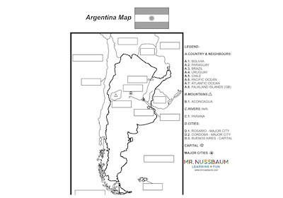 Argentina Label-me Map Answer Sheet